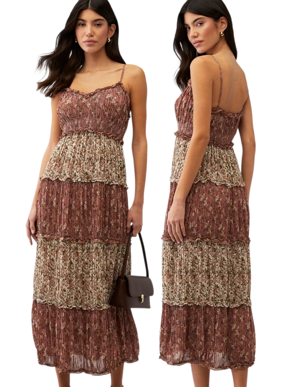 SHOW ME YOUR MUMU "Emira" Floral Print Tiered Maxi Sundress - Size M